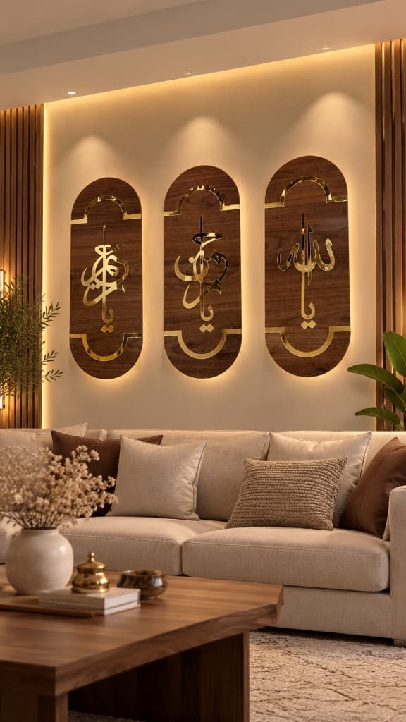 Tableaux Calligraphie Bois & Dorure - MARJAD Artisanat