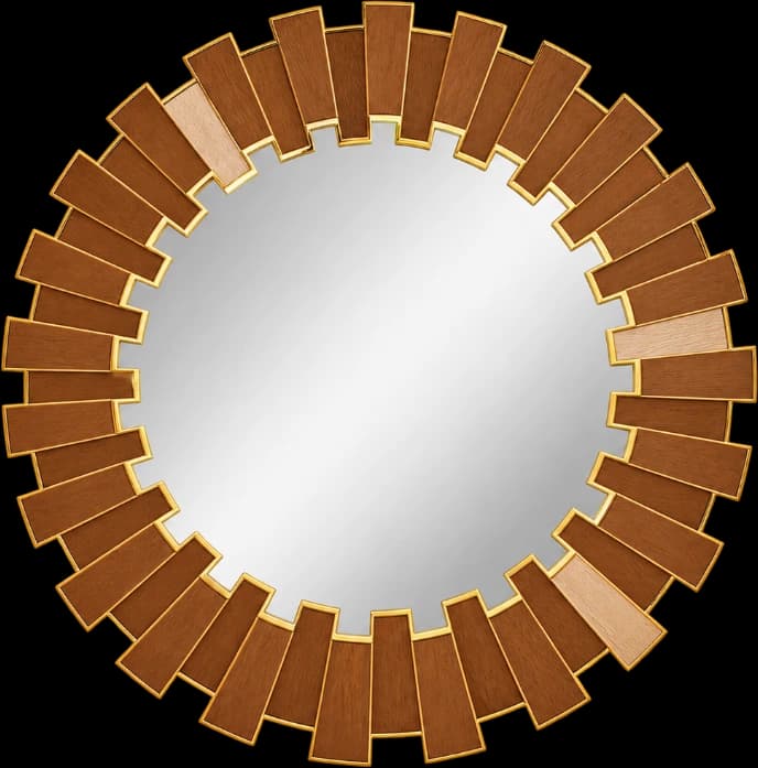 Miroir Soleil Artisanal en Bois & Laiton