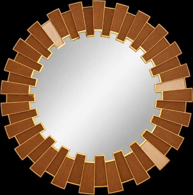Miroir Soleil Artisanal en Bois & Laiton